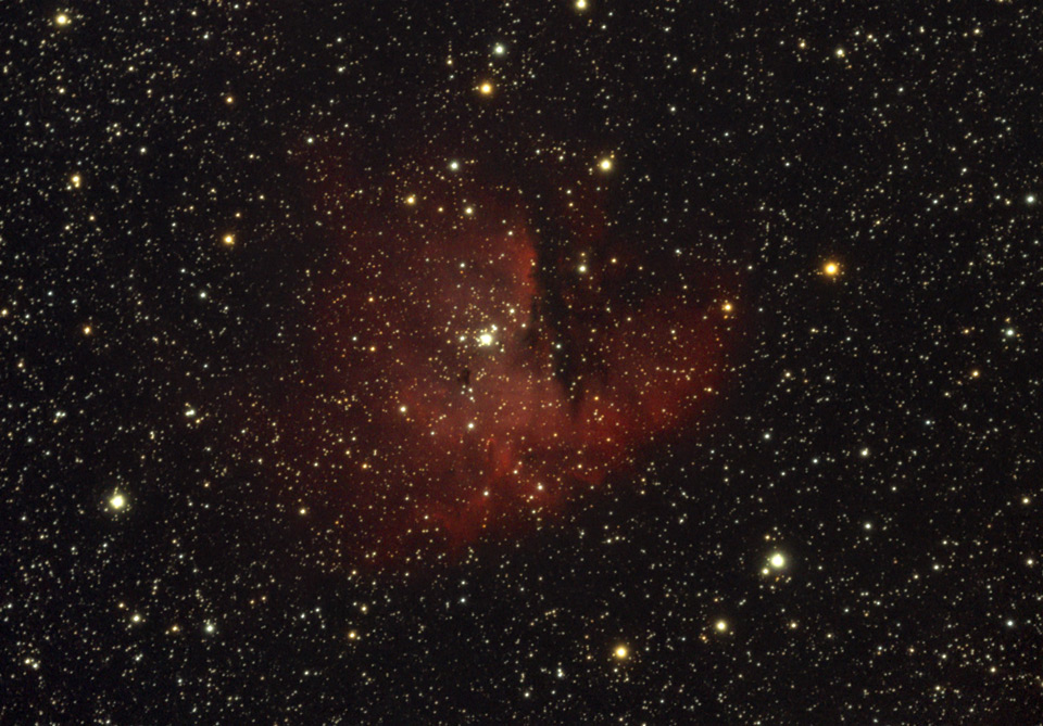 NGC 281 Pacman, emission nebula in Cassiopeia, Alexander Rostov, Astrophoto, Rubinar-1000, Canon EOS 350Da