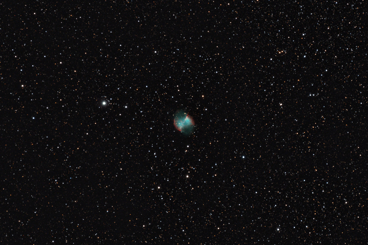 M27 (Messier 27) - Dumbbell Nebula, Alexander Rostov, Astrophoto, planetary nebula, ZM-6A, -6, 3-6, 27,  ,  , Apple Core Nebula, NGC 6853, Baader UHC-s, Canon EOS 350Da